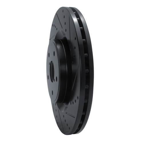 R1 18-25 Subaru WRX STI Front Right Drilled & Slotted Black Brake Rotor