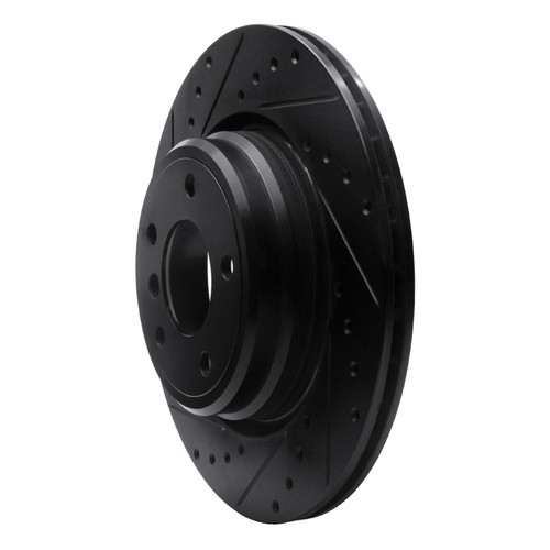 R1 95-03 BMW Z8 Rear Left Drilled & Slotted Black Brake Rotor