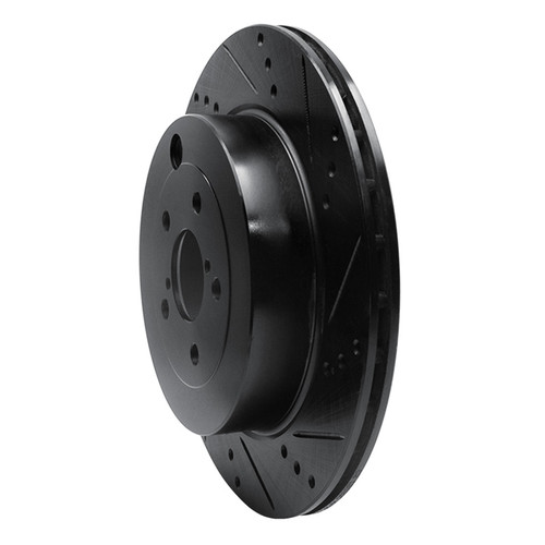 R1 17-25 Subaru BRZ Rear Right Drilled & Slotted Black Brake Rotor