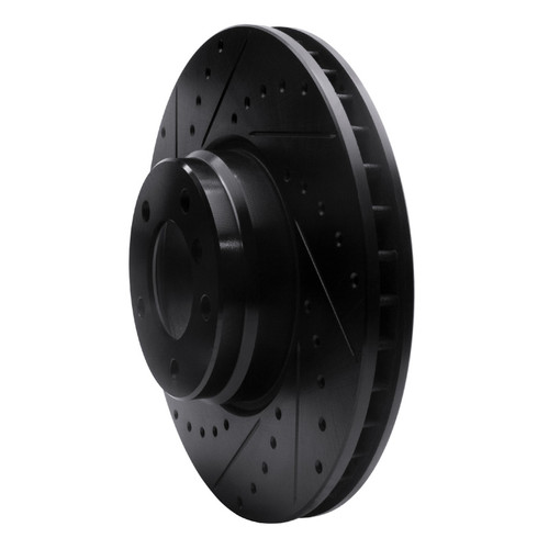 R1 95-01 BMW 750IL Front Left Drilled & Slotted Black Brake Rotor