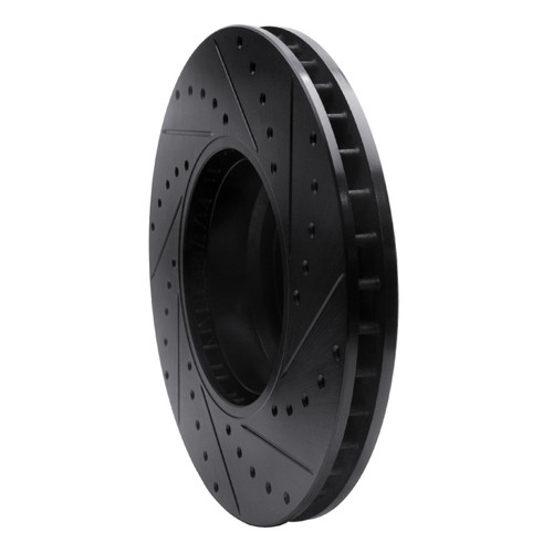 R1 95-01 BMW 750IL Front Left Drilled & Slotted Black Brake Rotor