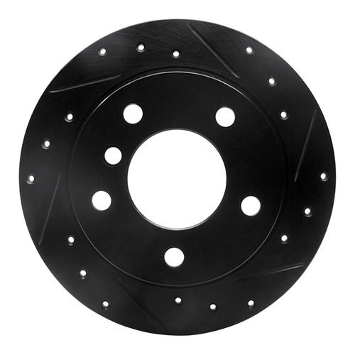 R1 95-99 BMW 318TI Rear Right Drilled & Slotted Black Brake Rotor