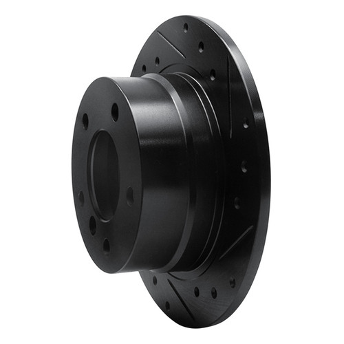 R1 95-99 BMW 318TI Rear Right Drilled & Slotted Black Brake Rotor