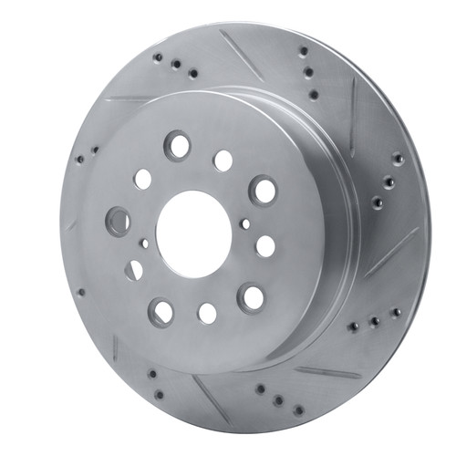R1 2001-2006 Lexus LS430 Rear Right Drilled & Slotted Silver Brake Rotor