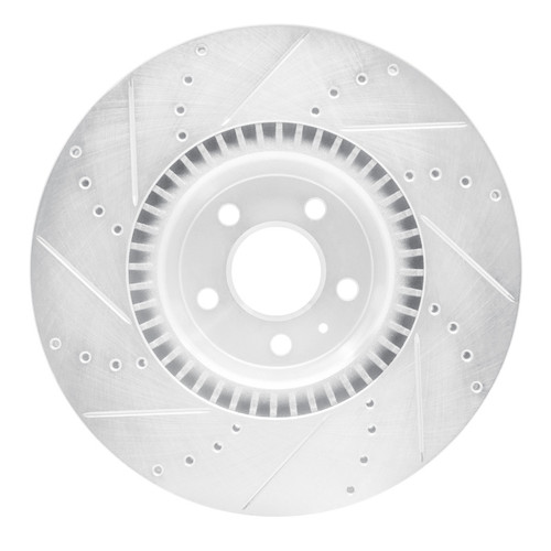 R1 2012-2018 Audi A6 (USA/Canada) Front Right Drilled & Slotted Silver Brake Rotor