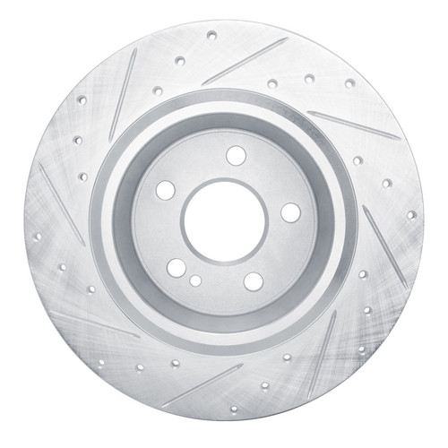 R1 2020-2025 Mercedes-Benz CLA250 Rear Right Drilled & Slotted Silver Brake Rotor