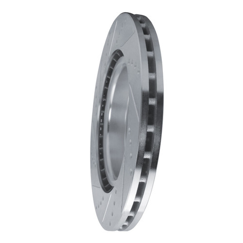 R1 2021-2025 Acura TLX Front Right Drilled & Slotted Silver Brake Rotor