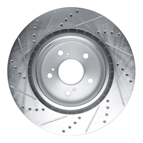 R1 2021-2025 Acura TLX Front Right Drilled & Slotted Silver Brake Rotor
