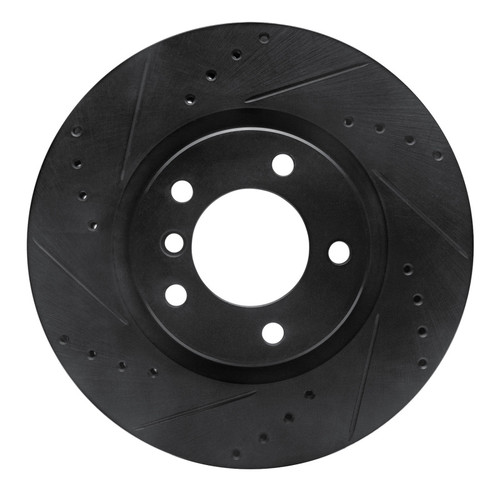 R1 95-02 BMW M3 Right Front Drilled & Slotted Black Brake Rotor