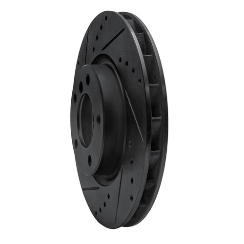 R1 95-02 BMW M3 Right Front Drilled & Slotted Black Brake Rotor