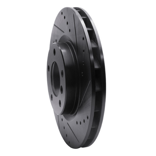 R1 95-02 BMW M3 Left Front Drilled & Slotted Black Brake Rotor