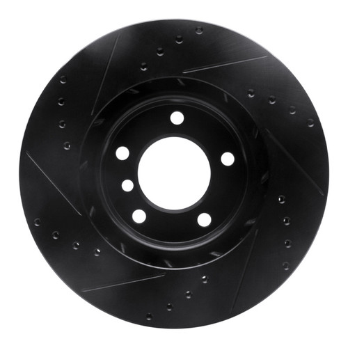 R1 95-02 BMW M3 Left Front Drilled & Slotted Black Brake Rotor