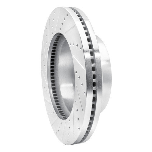 R1 2012-2025 Ford F-250 4WD (Super Duty) Front Right Drilled & Slotted Silver Brake Rotor