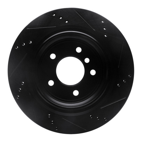 R1 95-02 BMW Z3 Right Rear Drilled & Slotted Black Brake Rotor