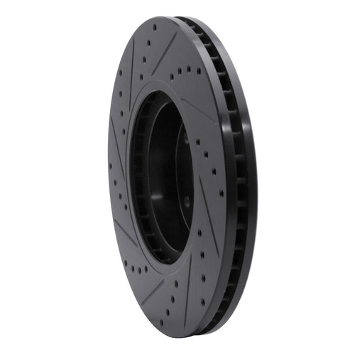 R1 06-21 Subaru Legacy Front Right Drilled & Slotted Black Brake Rotor