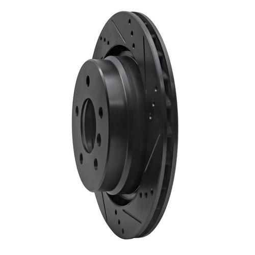 R1 95-02 BMW Z3 Left Rear Drilled & Slotted Black Brake Rotor