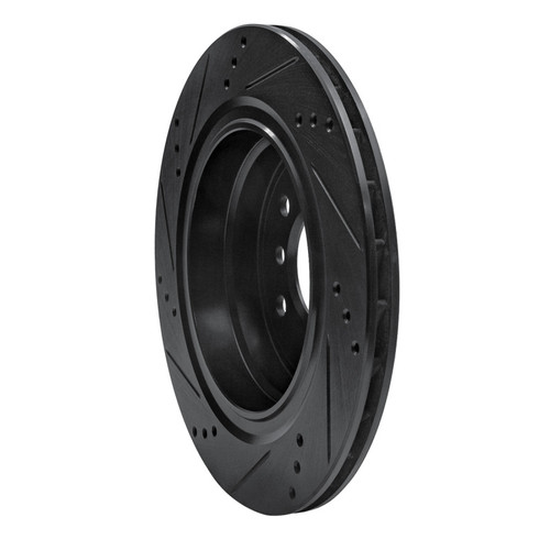 R1 95-02 BMW Z3 Left Rear Drilled & Slotted Black Brake Rotor