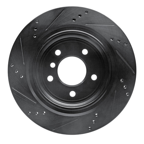 R1 95-02 BMW Z3 Left Rear Drilled & Slotted Black Brake Rotor