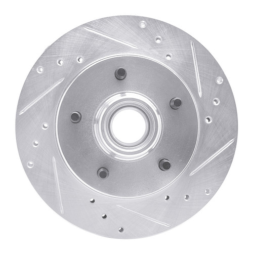 R1 1982-1995 Buick Regal Front Right Drilled & Slotted Silver Brake Rotor