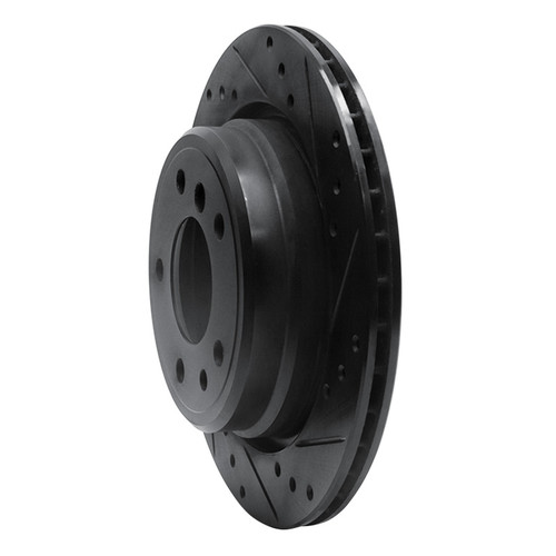 R1 91-95 BMW M5 Rear Right Drilled & Slotted Black Brake Rotor