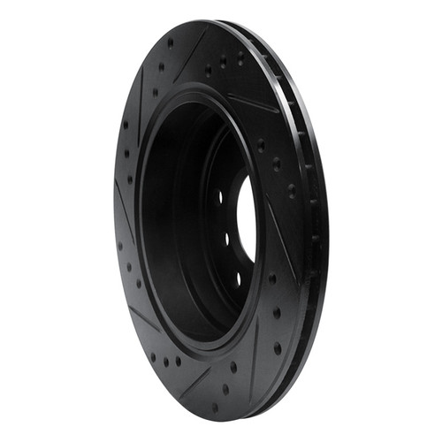 R1 91-95 BMW M5 Rear Right Drilled & Slotted Black Brake Rotor