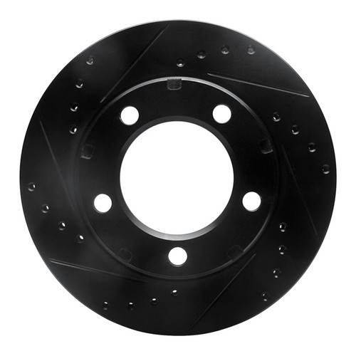 R1 80-93 Dodge Ramcharger 4WD Front Left Drilled & Slotted Black Brake Rotor