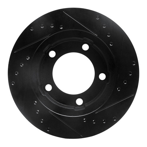 R1 80-93 Dodge Ramcharger 4WD Front Left Drilled & Slotted Black Brake Rotor