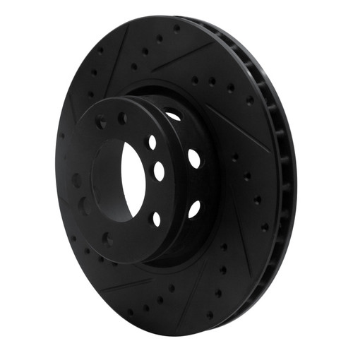 R1 91-93 BMW M5 Front Left Drilled & Slotted Black Brake Rotor