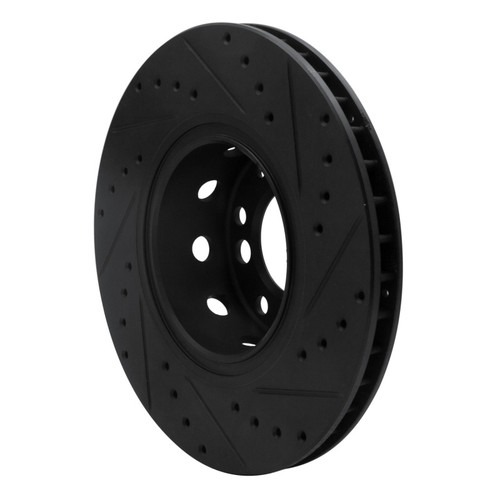 R1 91-93 BMW M5 Front Left Drilled & Slotted Black Brake Rotor