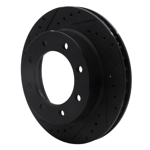 R1 73-93 Dodge B350 Front Left Drilled & Slotted Black Brake Rotor