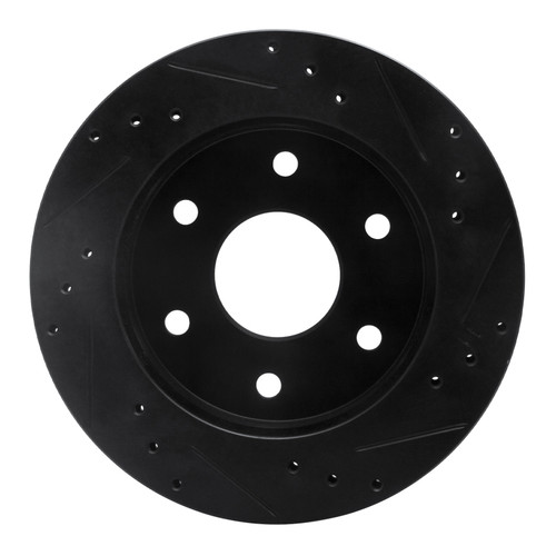 R1 1988-1991 Chevrolet K1500 Front Left Drilled & Slotted Black Brake Rotor
