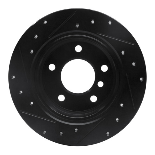 R1 91-99 BMW 323I Rear Right Drilled & Slotted Black Brake Rotor