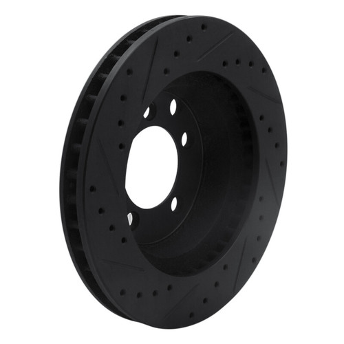 R1 74-81 Dodge W100 Front Right Drilled & Slotted Black Brake Rotor