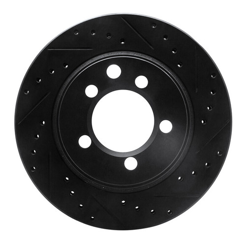 R1 74-81 Dodge W100 Front Right Drilled & Slotted Black Brake Rotor