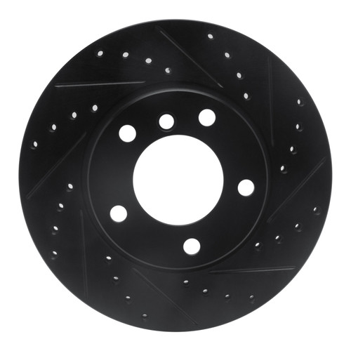 R1 91-06 BMW 328I Front Right Drilled & Slotted Black Brake Rotor