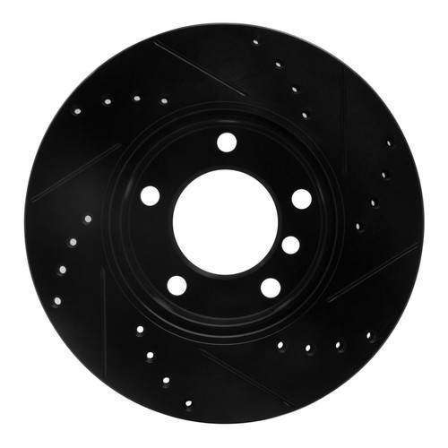 R1 91-06 BMW 325I (USA/Canada) Front Left Drilled & Slotted Black Brake Rotor