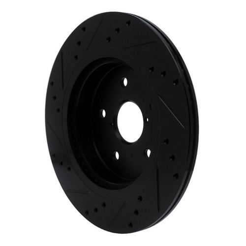 R1 15-25 Subaru Outback Rear Right Drilled & Slotted Black Brake Rotor