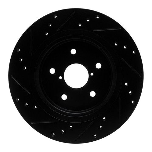 R1 15-25 Subaru Outback Rear Right Drilled & Slotted Black Brake Rotor