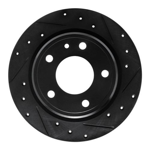 R1 88-91 BMW M3 Rear Right Drilled & Slotted Black Brake Rotor