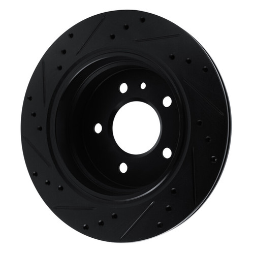 R1 88-94 BMW 750IL Rear Right Drilled & Slotted Black Brake Rotor