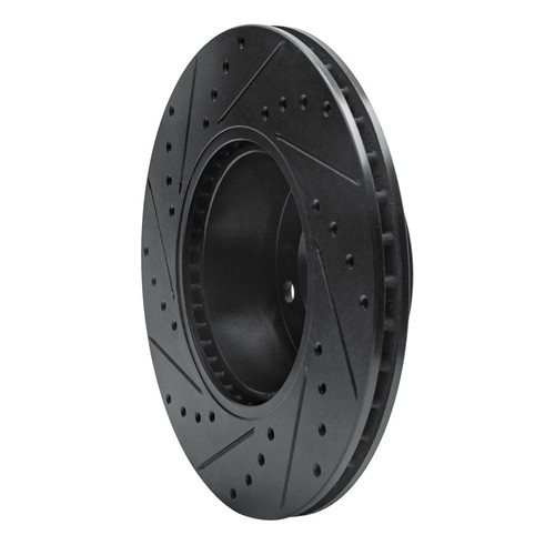 R1 89-95 BMW 525IT Front Right Drilled & Slotted Black Brake Rotor