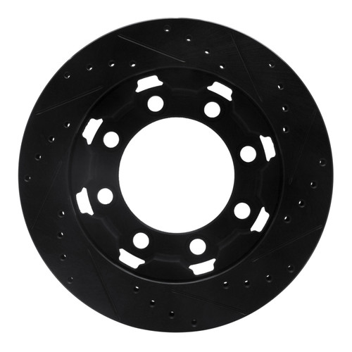 R1 75-93 Dodge W250 Front Left Drilled & Slotted Black Brake Rotor