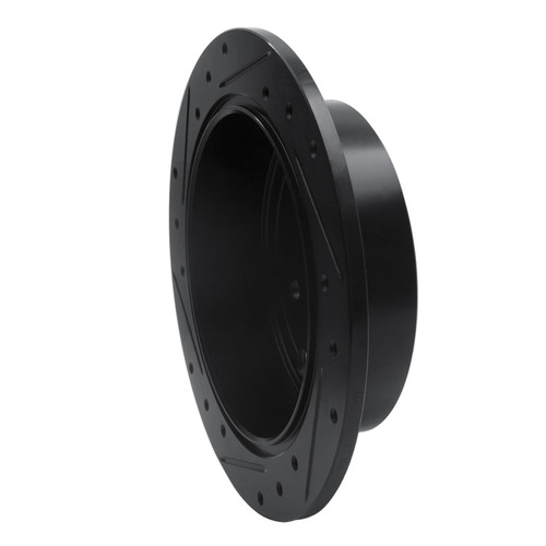 R1 15-21 Subaru WRX Rear Right Drilled & Slotted Black Brake Rotor