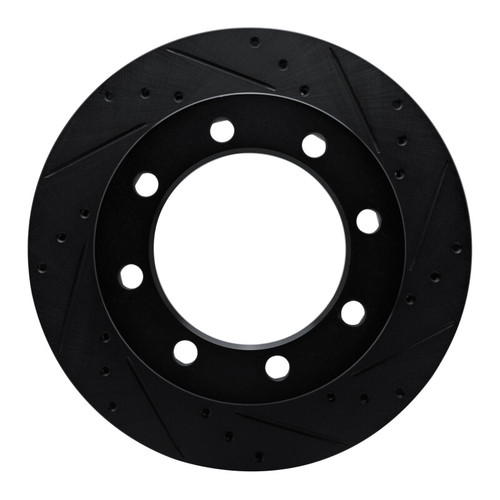 R1 80-93 Dodge W200 Front Right Drilled & Slotted Black Brake Rotor