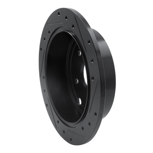 R1 15-21 Subaru WRX Rear Left Drilled & Slotted Black Brake Rotor