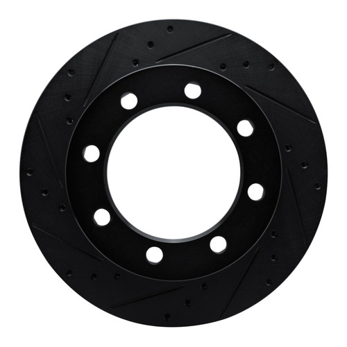 R1 80-93 Dodge W250 Front Left Drilled & Slotted Black Brake Rotor
