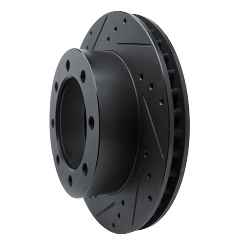 R1 80-93 Dodge W250 Front Left Drilled & Slotted Black Brake Rotor