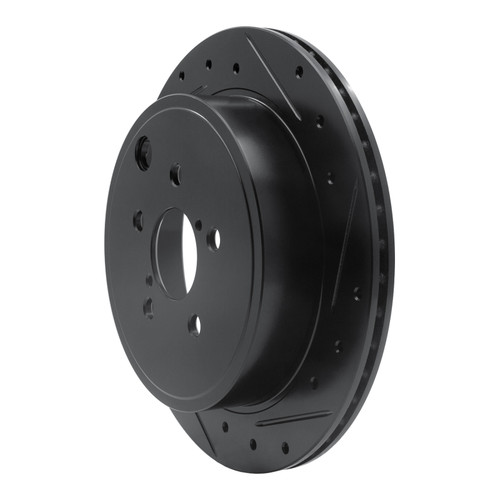 R1 10-25 ScIon FR-S Rear Right Drilled & Slotted Black Brake Rotor