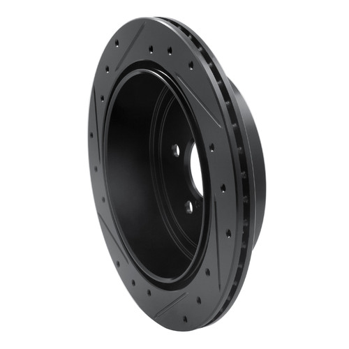 R1 10-25 ScIon FR-S Rear Right Drilled & Slotted Black Brake Rotor