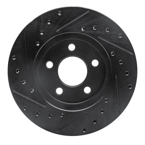 R1 84-95 Chrysler Town & Country Front Right Drilled & Slotted Black Brake Rotor
